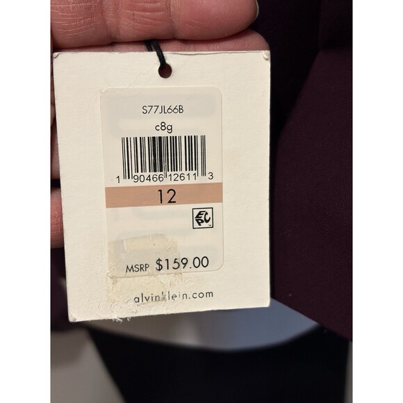 Calvin Klein Women's Long Blazer Over Coat Size 12 Colorblocked Open-Front NWT - Picture 6 of 10